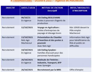 Les Evènements Recrutement de votre Pôle emploi Machecoul en Octobre