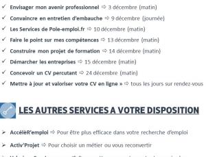 Les Ateliers-Conseil de DECEMBRE du Pôle emploi Machecoul
