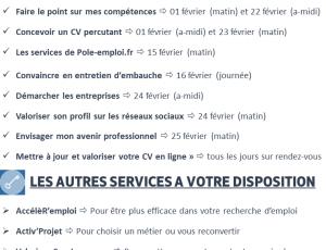 Les Ateliers-Conseil de FEVRIER du Pôle emploi Machecoul