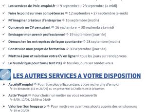 Les Ateliers-Conseils de SEPTEMBRE du Pôle emploi Machecoul 