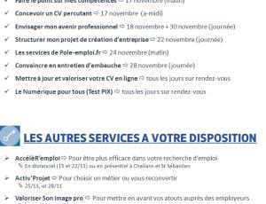 Les Ateliers-Conseils de NOVEMBRE du Pôle emploi Machecoul