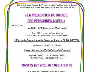 LA PREVENTION DU SUICIDE DES PERSONNES AGEES