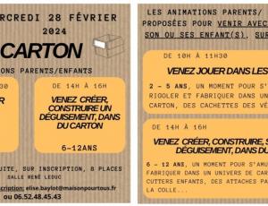 Animation carton: parents/ enfants