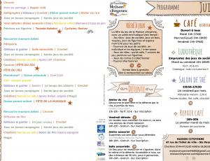 Programme du mois d'avril