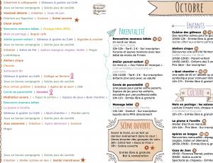 Programme du mois d'octobre