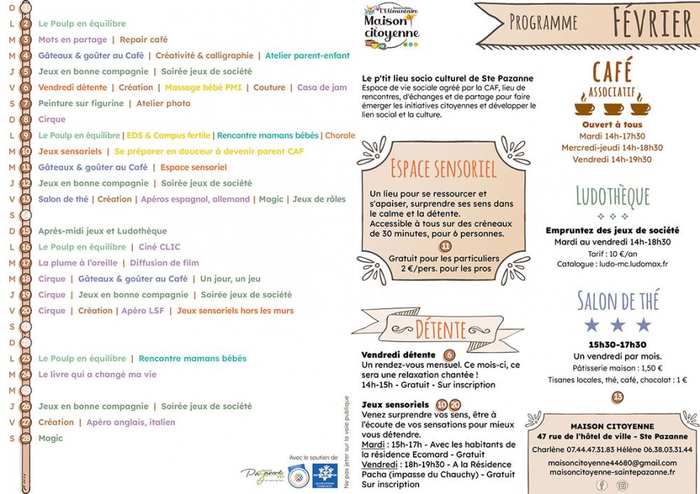 Programme du mois de février Programme du mois de février
