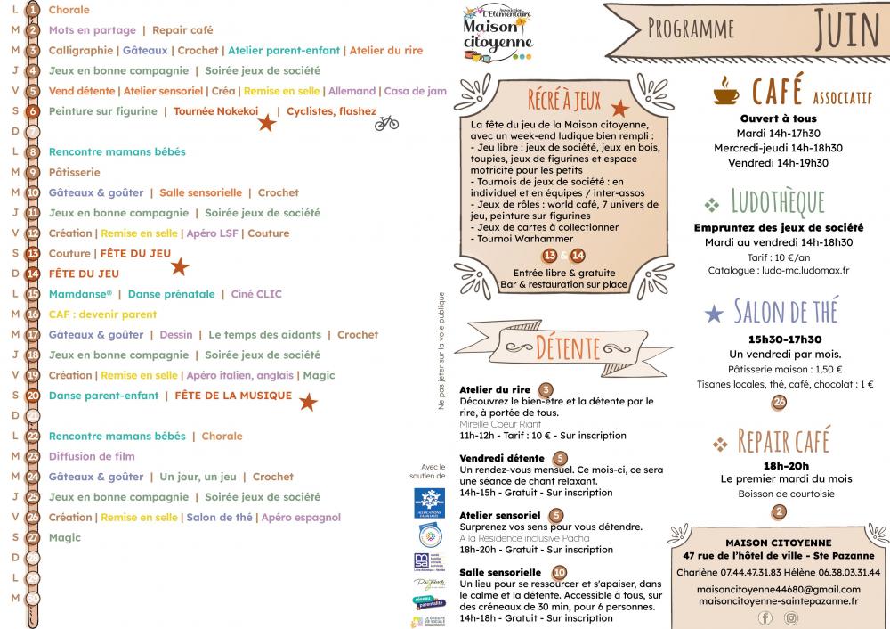 Programme du mois de juin Programme du mois de juin