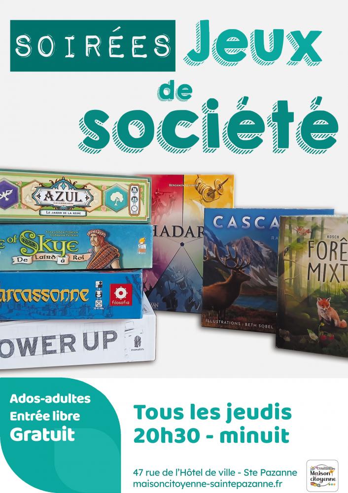 Soirées jeux de société Soirées jeux de société